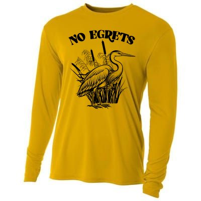 Funny No Egrets No Regrets Bird Pun Cooling Performance Long Sleeve Crew