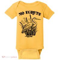 Funny No Egrets No Regrets Bird Pun Baby Bodysuit