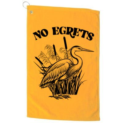 Funny No Egrets No Regrets Bird Pun Golf Towel
