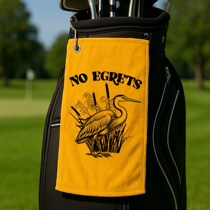 Funny No Egrets No Regrets Bird Pun Golf Towel