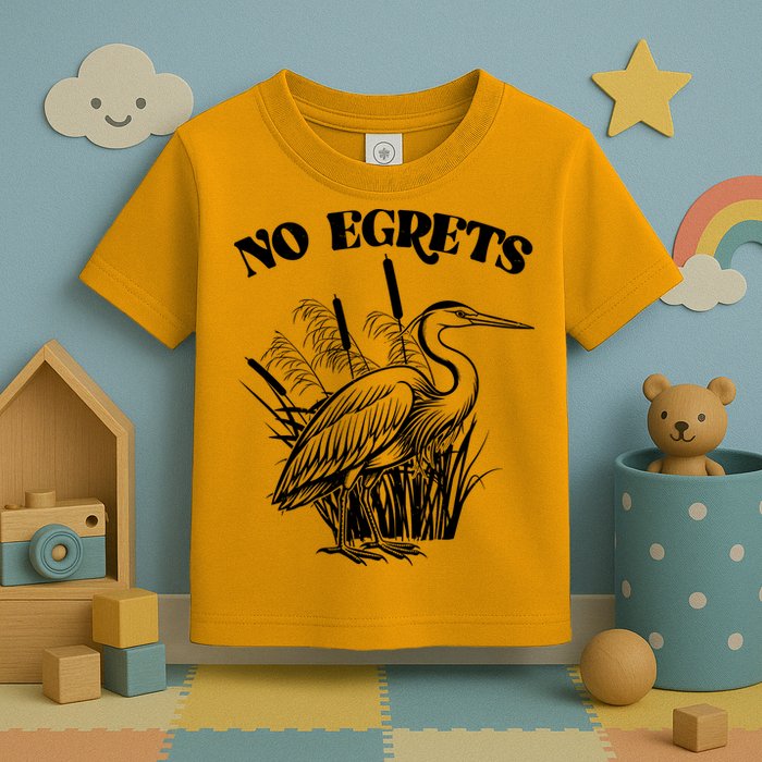 Funny No Egrets No Regrets Bird Pun Toddler T-Shirt