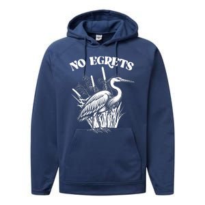 Funny No Egrets No Regrets Bird Pun Performance Fleece Hoodie