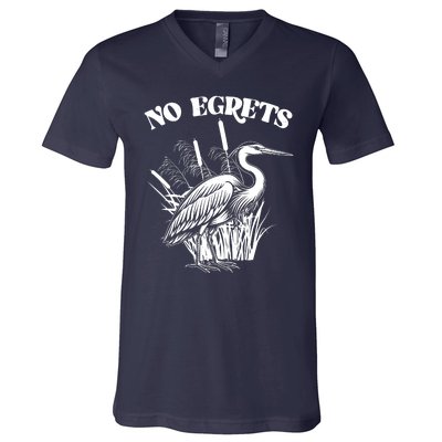 Funny No Egrets No Regrets Bird Pun V-Neck T-Shirt