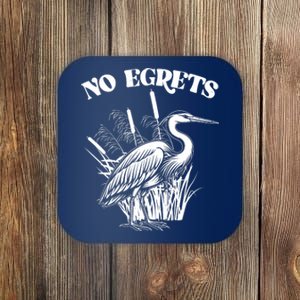 Funny No Egrets No Regrets Bird Pun Coaster