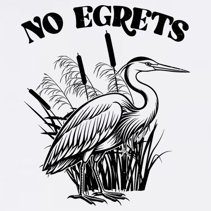 Funny No Egrets No Regrets Bird Pun Garment-Dyed Sweatshirt