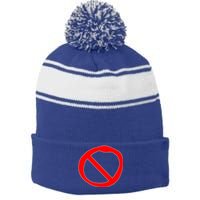 FNF Game Boyfriend Signature Stripe Pom Pom Beanie