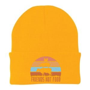 Friends Not Food Animal Lover Vegan Knit Cap Winter Beanie