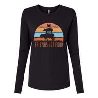 Friends Not Food Animal Lover Vegan Womens Cotton Relaxed Long Sleeve T-Shirt