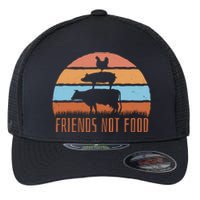 Friends Not Food Animal Lover Vegan Flexfit Unipanel Trucker Cap