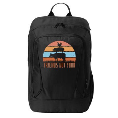 Friends Not Food Animal Lover Vegan City Backpack