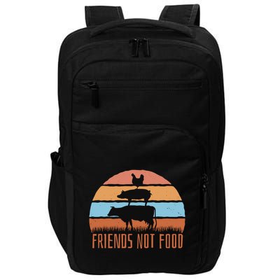 Friends Not Food Animal Lover Vegan Impact Tech Backpack