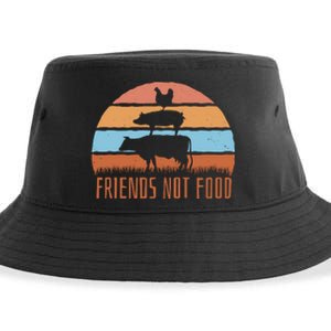 Friends Not Food Animal Lover Vegan Sustainable Bucket Hat