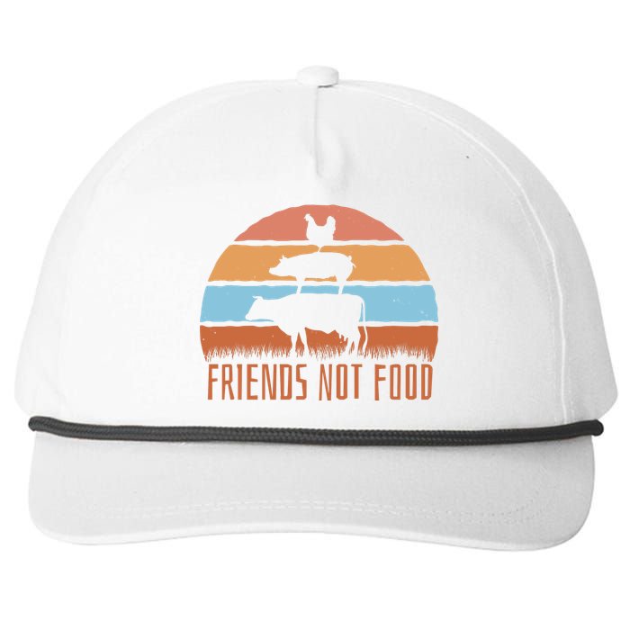 Friends Not Food Animal Lover Vegan Snapback Five-Panel Rope Hat