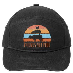 Friends Not Food Animal Lover Vegan 7-Panel Snapback Hat