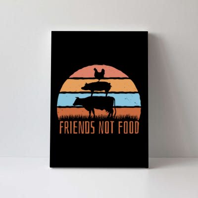 Friends Not Food Animal Lover Vegan Canvas