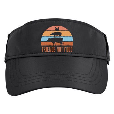 Friends Not Food Animal Lover Vegan Adult Drive Performance Visor