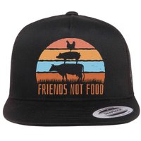 Friends Not Food Animal Lover Vegan Flatbill Hat