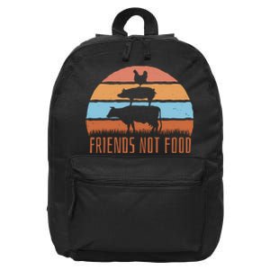 Friends Not Food Animal Lover Vegan 16 in Basic Backpack