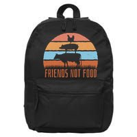 Friends Not Food Animal Lover Vegan 16 in Basic Backpack