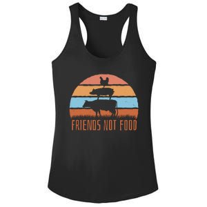 Friends Not Food Animal Lover Vegan Ladies PosiCharge Competitor Racerback Tank