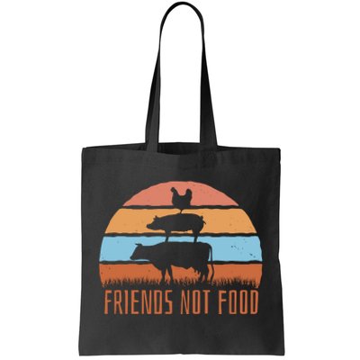 Friends Not Food Animal Lover Vegan Tote Bag