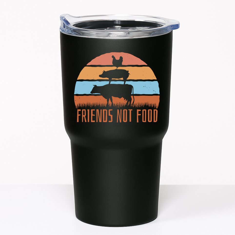 Friends Not Food Animal Lover Vegan Tumbler