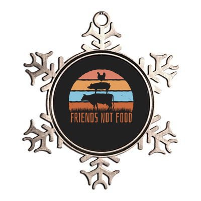 Friends Not Food Animal Lover Vegan Metallic Star Ornament