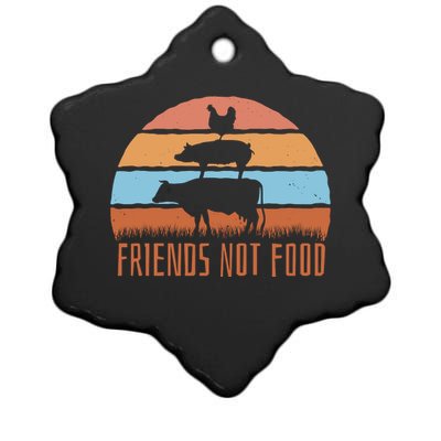 Friends Not Food Animal Lover Vegan Ceramic Star Ornament