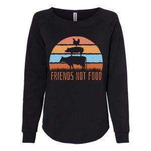 Friends Not Food Animal Lover Vegan Womens California Wash Sweatshirt