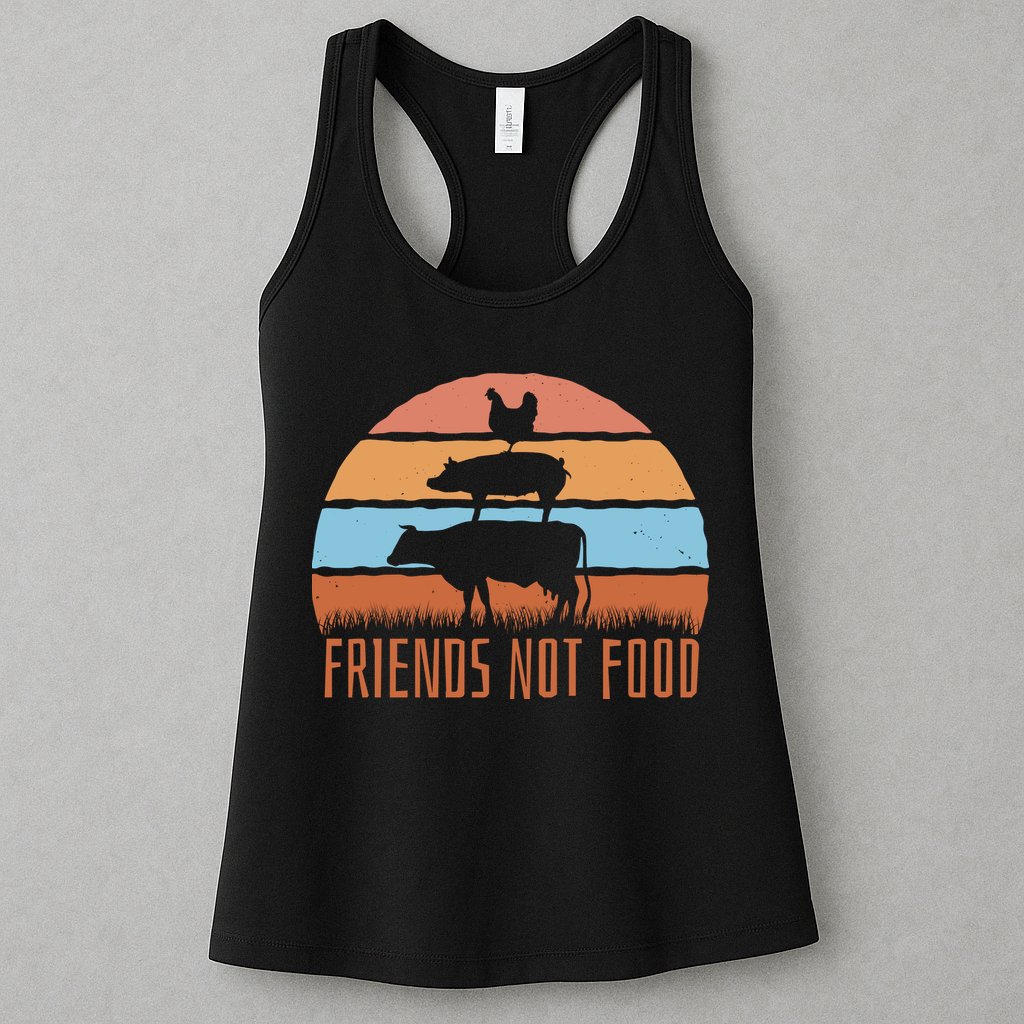 Friends Not Food Animal Lover Vegan Womens Tank Top