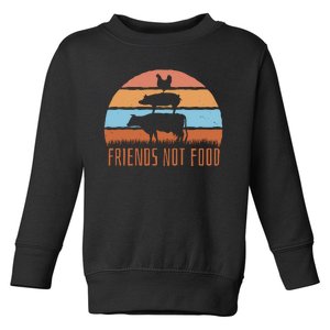 Friends Not Food Animal Lover Vegan Toddler Sweatshirt