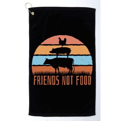 Friends Not Food Animal Lover Vegan Golf Towel