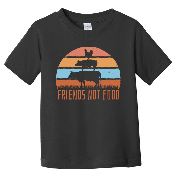 Friends Not Food Animal Lover Vegan Toddler T-Shirt