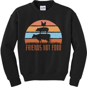 Friends Not Food Animal Lover Vegan Kids Sweatshirt