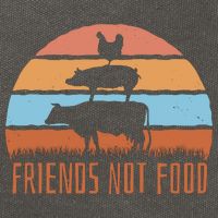 Friends Not Food Animal Lover Vegan Cotton Canvas Backpack