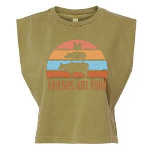 Friends Not Food Animal Lover Vegan Garment-Dyed Women's Muscle Tee