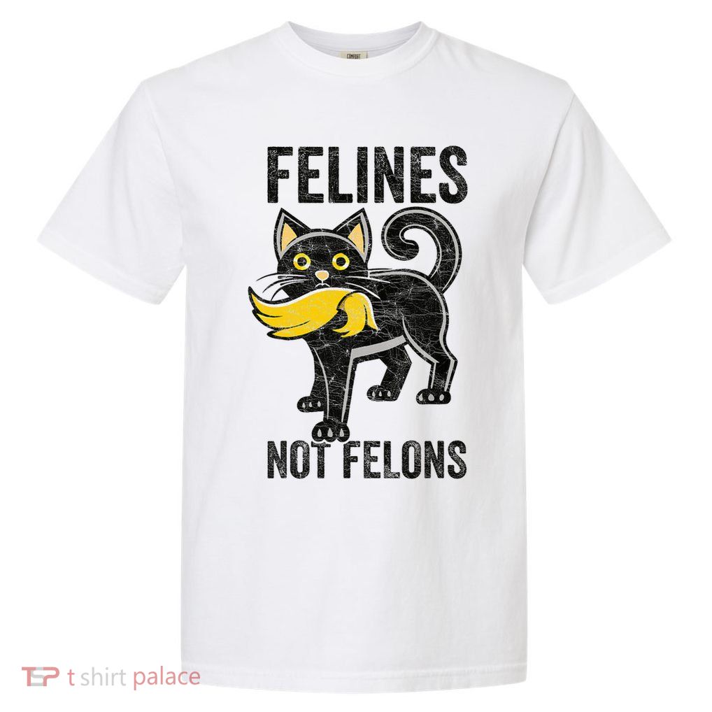 Felines Not Felons Antitrump Cat Eating Trump Hair Garment-Dyed Heavyweight T-Shirt