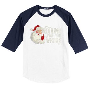 Funny Nothing For You Santa Christmas Christmas Gift For Christmas Party Baseball Sleeve Shirt