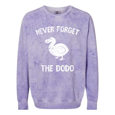 Funny Never Forget The Dodo Bird Extinct Birdwatcher Gift Cool Gift Colorblast Crewneck Sweatshirt