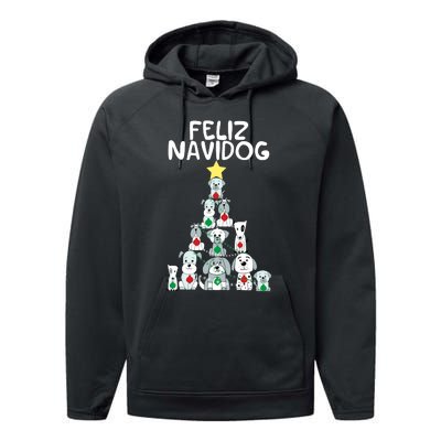 Feliz Navidog Feliz Navidad Christmas For Dog Lovers Performance Fleece Hoodie