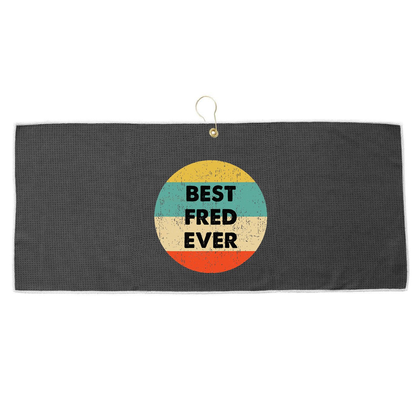 Fred Name Large Microfiber Waffle Golf Towel