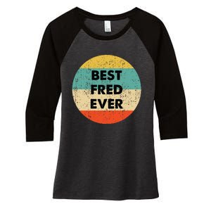 Fred Name Women's Tri-Blend 3/4-Sleeve Raglan Shirt