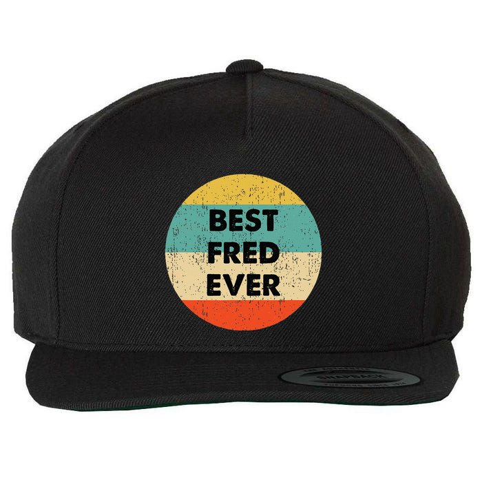 Fred Name Wool Snapback Cap