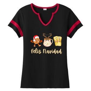 Feliz Navidad Funny Spanish Christmas Pan Dulce Cafe Tamales Ladies Halftime Notch Neck Tee