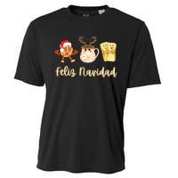 Feliz Navidad Funny Spanish Christmas Pan Dulce Cafe Tamales Cooling Performance Crew T-Shirt