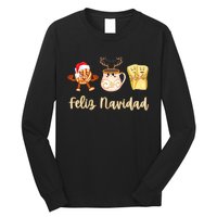 Feliz Navidad Funny Spanish Christmas Pan Dulce Cafe Tamales Long Sleeve Shirt