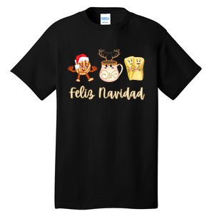 Feliz Navidad Funny Spanish Christmas Pan Dulce Cafe Tamales Tall T-Shirt