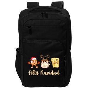 Feliz Navidad Funny Spanish Christmas Pan Dulce Cafe Tamales Impact Tech Backpack