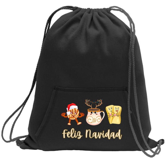 Feliz Navidad Funny Spanish Christmas Pan Dulce Cafe Tamales Sweatshirt Cinch Pack Bag