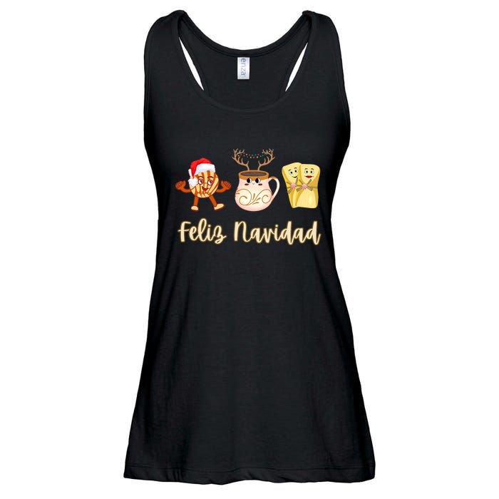 Feliz Navidad Funny Spanish Christmas Pan Dulce Cafe Tamales Ladies Essential Flowy Tank